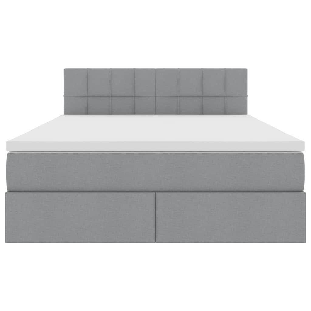 Opbergbed met matras Lichtgrijs 140 x 200 cm Bewerkt hout