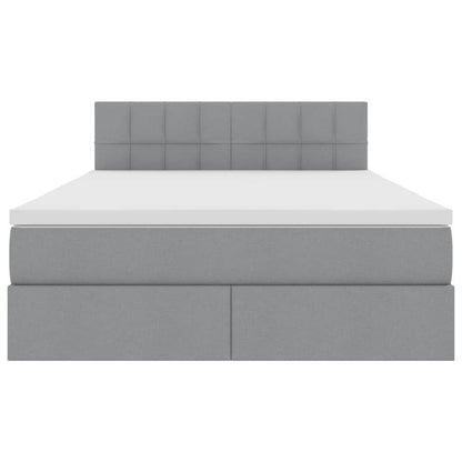 Opbergbed met matras Lichtgrijs 140 x 200 cm Bewerkt hout