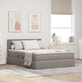 Opbergbed met matras met matras Taupe 120 x 200 cm Bewerkt hout