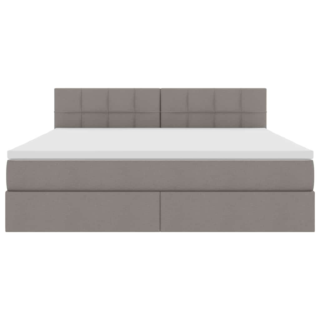 Opbergbed met matras met matras Taupe 160 x 200 cm Bewerkt hout