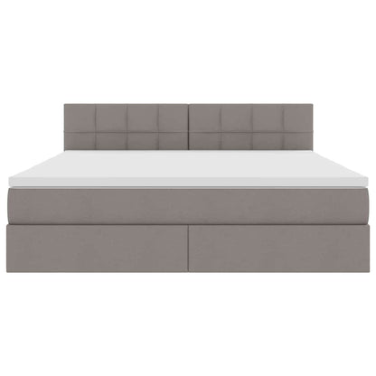 Opbergbed met matras met matras Taupe 160 x 200 cm Bewerkt hout