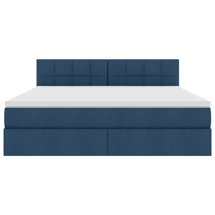 Opbergbed met matras met matras Blauw 160 x 200 cm Bewerkt hout