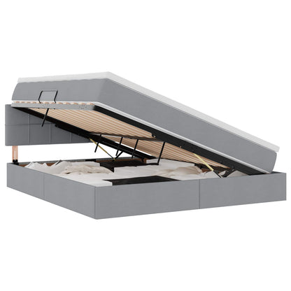 Opbergbed met matras Lichtgrijs 180 x 200 cm Bewerkt hout