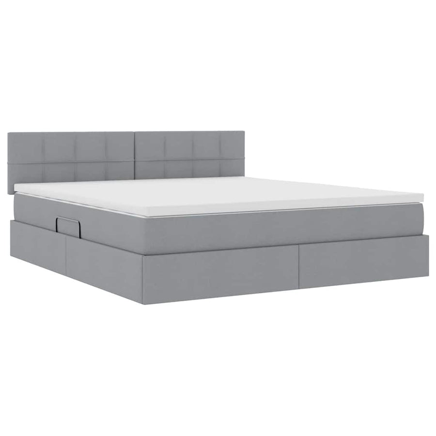 Opbergbed met matras Lichtgrijs 180 x 200 cm Bewerkt hout