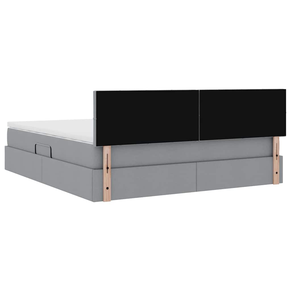 Opbergbed met matras Lichtgrijs 180 x 200 cm Bewerkt hout
