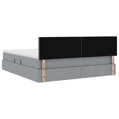 Opbergbed met matras Lichtgrijs 180 x 200 cm Bewerkt hout