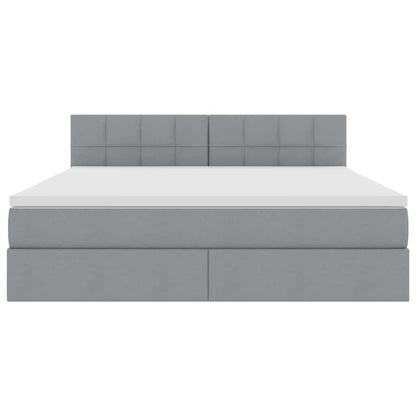 Opbergbed met matras Lichtgrijs 180 x 200 cm Bewerkt hout