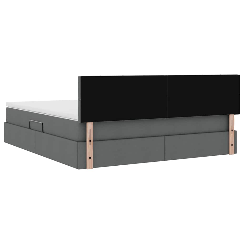 Opbergbed met matras Donkergrijs 180 x 200 cm Bewerkt hout