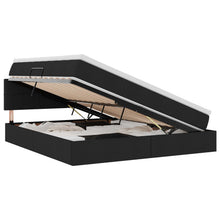 Opbergbed met matras met matras Zwart 180 x 200 cm Bewerkt hout