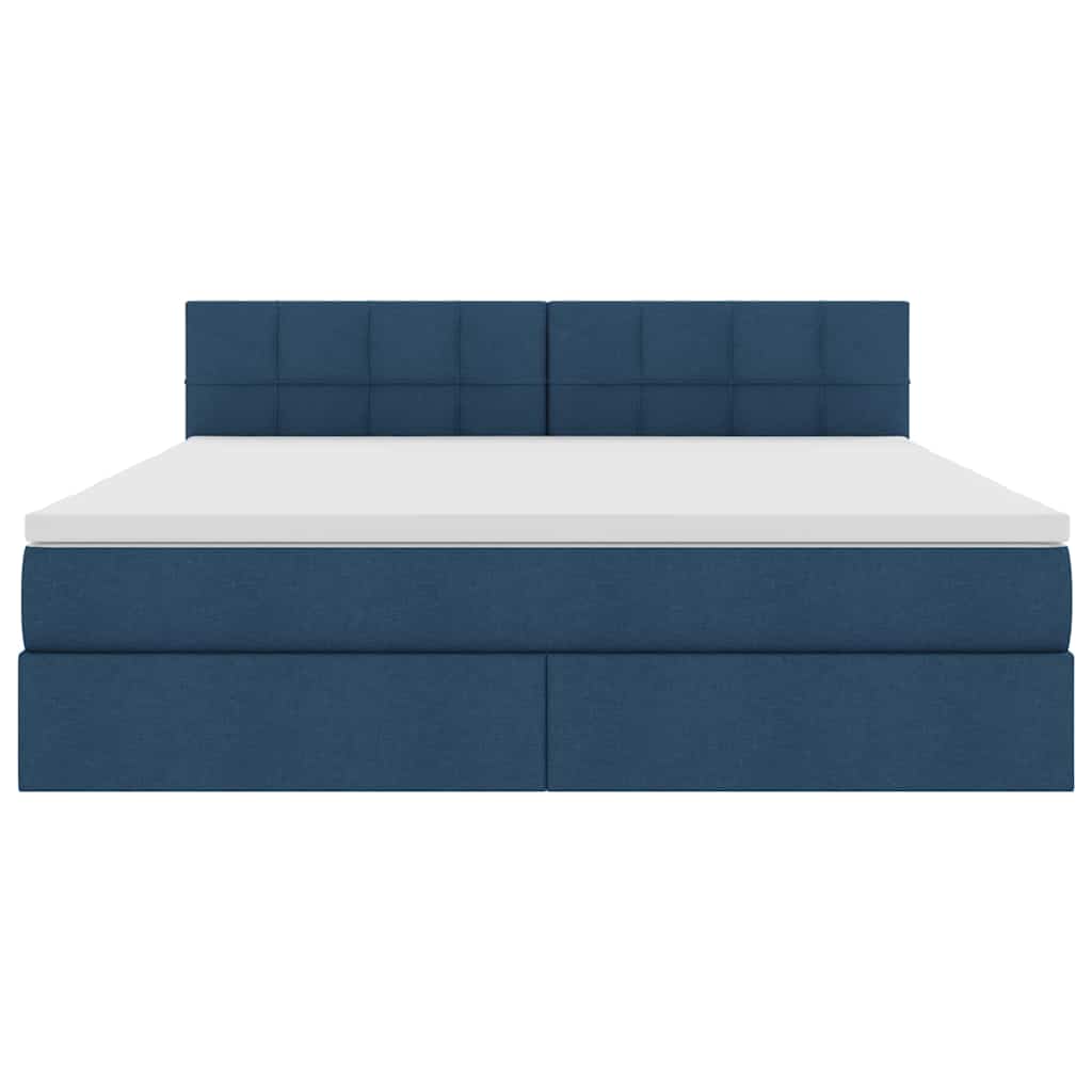 Opbergbed met matras met matras Blauw 180 x 200 cm Bewerkt hout