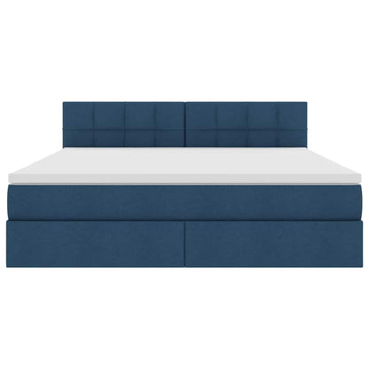 Opbergbed met matras met matras Blauw 180 x 200 cm Bewerkt hout
