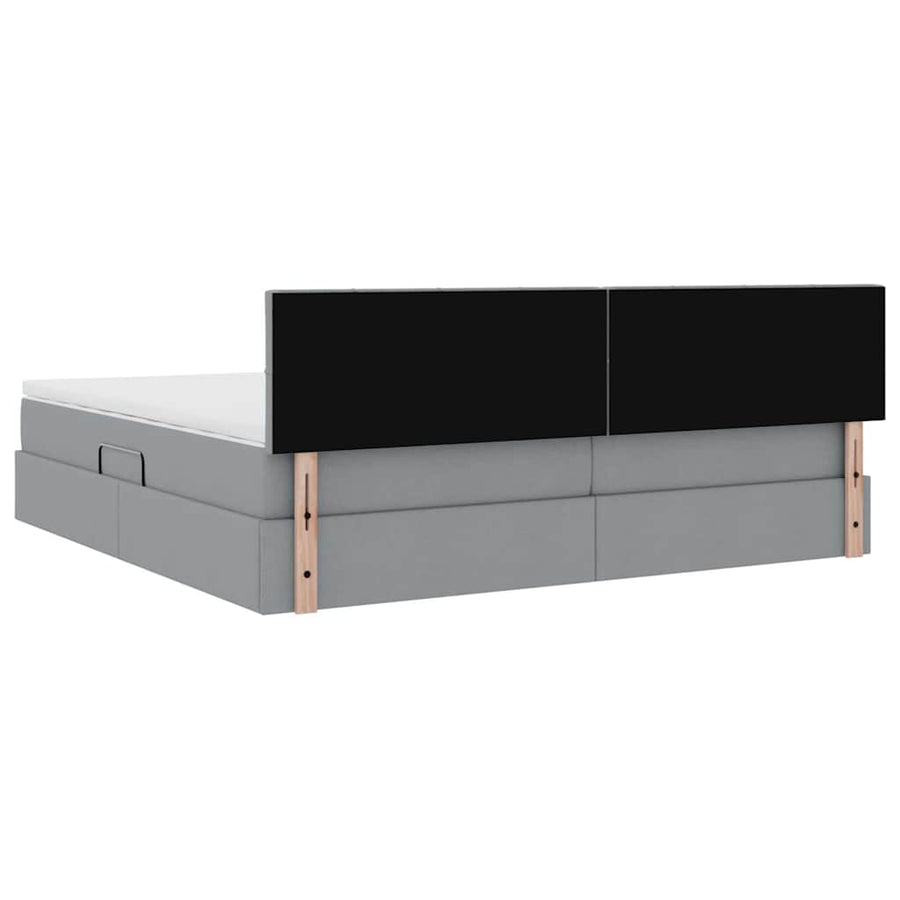 Opbergbed met matras Lichtgrijs 200 x 200 cm Bewerkt hout