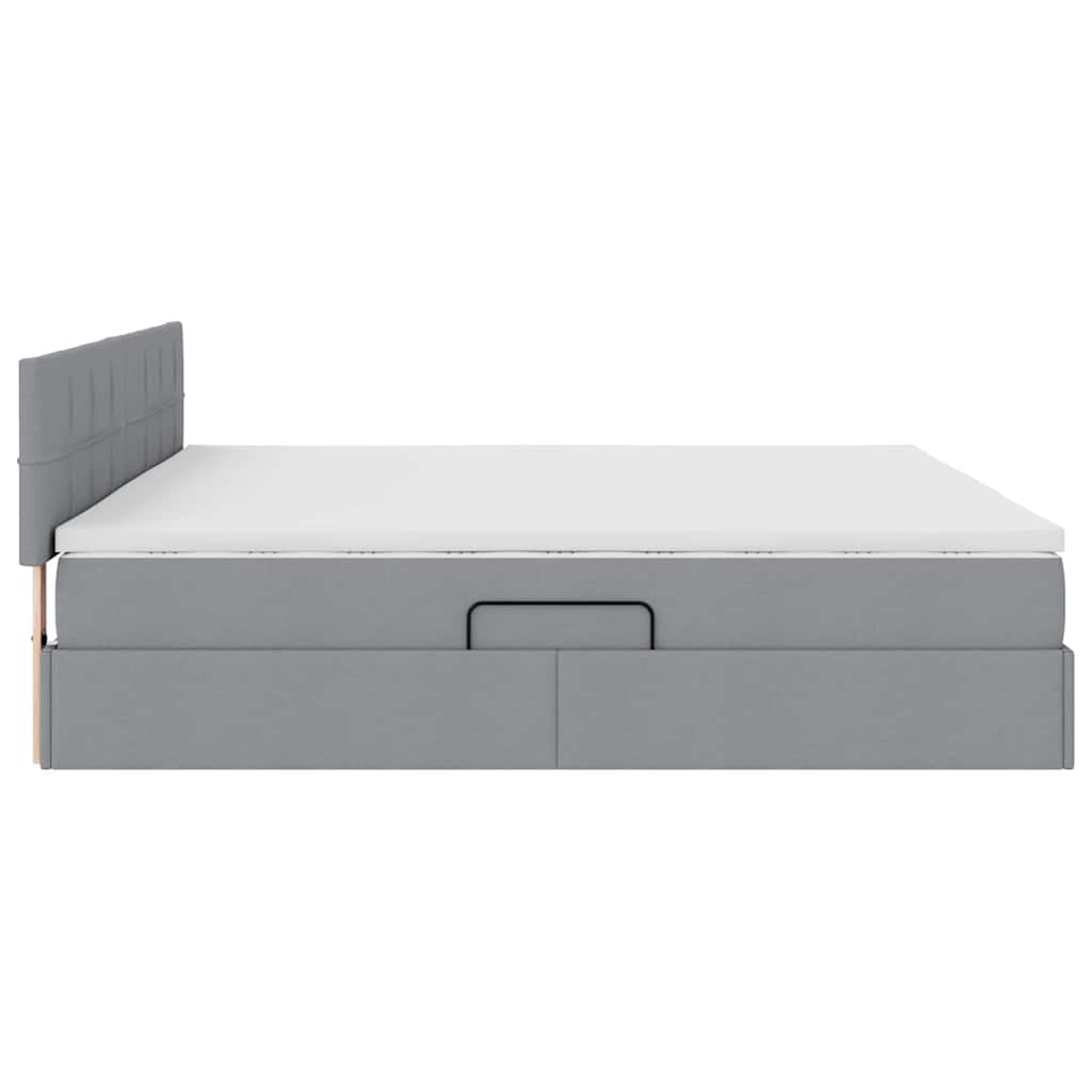 Opbergbed met matras Lichtgrijs 200 x 200 cm Bewerkt hout