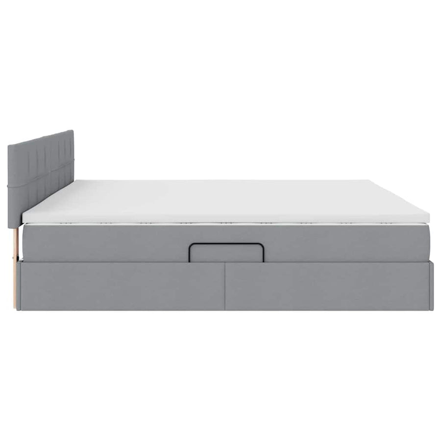 Opbergbed met matras Lichtgrijs 200 x 200 cm Bewerkt hout
