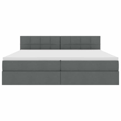 Opbergbed met matras Donkergrijs 200 x 200 cm Bewerkt hout