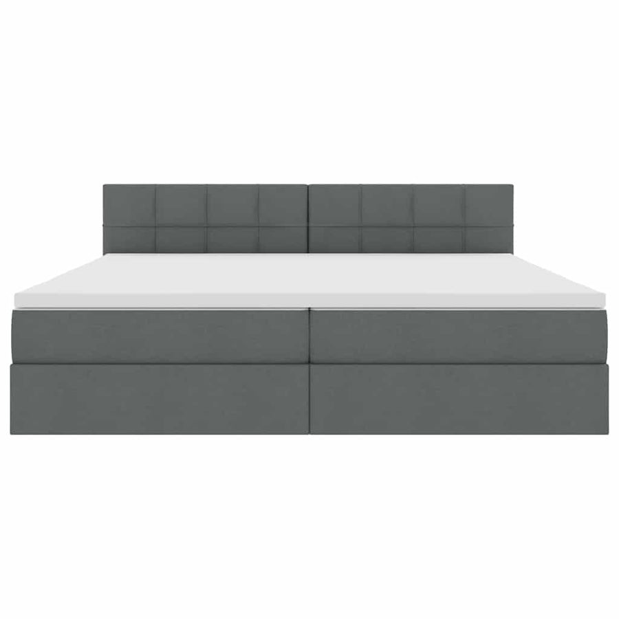 Opbergbed met matras Donkergrijs 200 x 200 cm Bewerkt hout