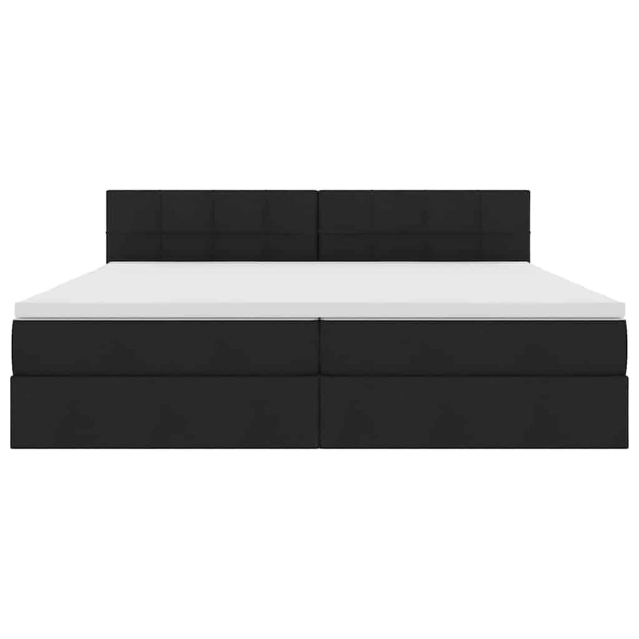 Opbergbed met matras met matras Zwart 200 x 200 cm Bewerkt hout