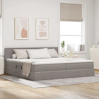 Opbergbed met matras 200x200 cm taupe