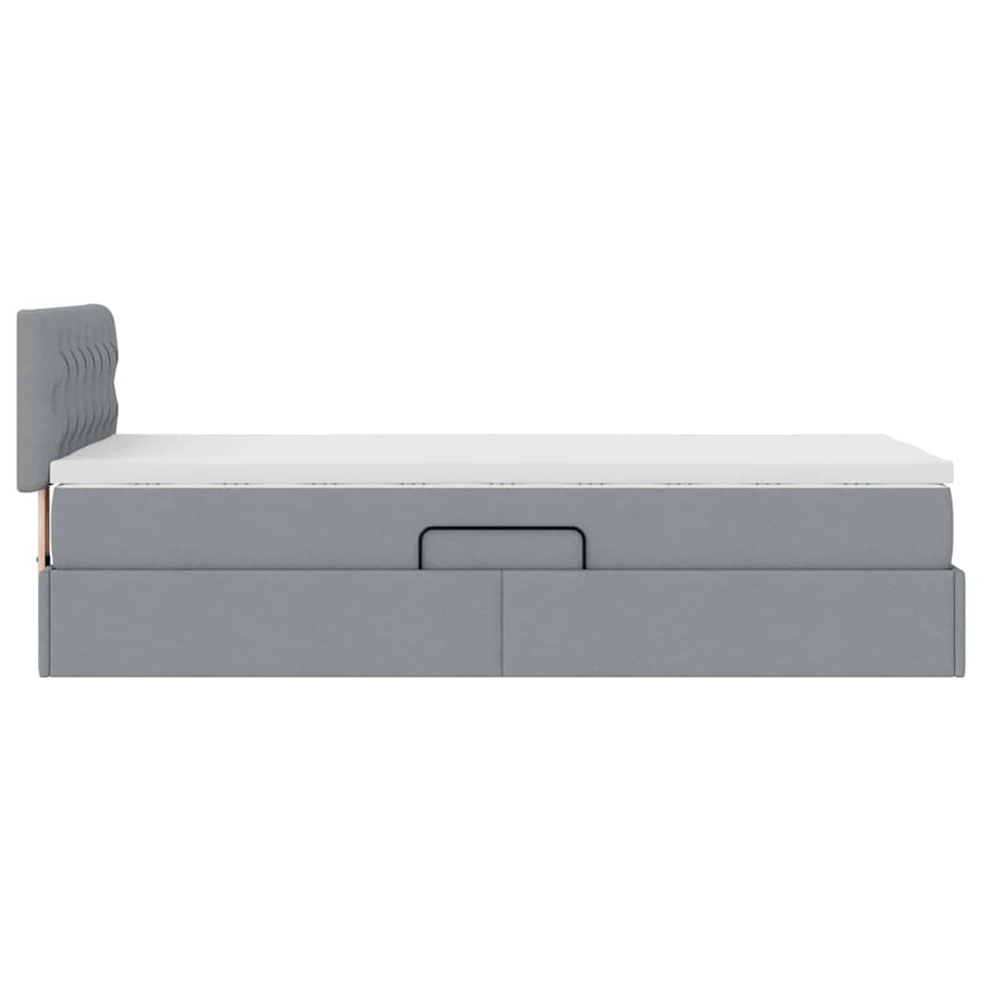 Opbergbed met matras Lichtgrijs 90 x 190 cm Bewerkt hout