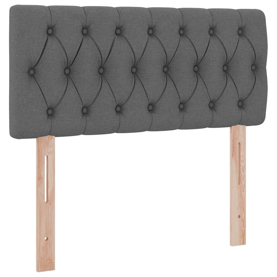 Opbergbed met matras Donkergrijs 90 x 190 cm Bewerkt hout