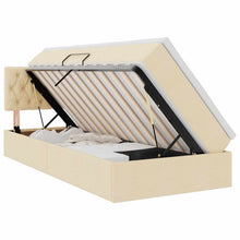 Opbergbed met matras met matras Crème 90 x 190 cm Bewerkt hout