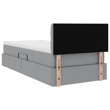 Opbergbed met matras Lichtgrijs 90 x 200 cm Bewerkt hout