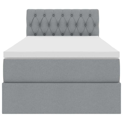 Opbergbed met matras Lichtgrijs 90 x 200 cm Bewerkt hout