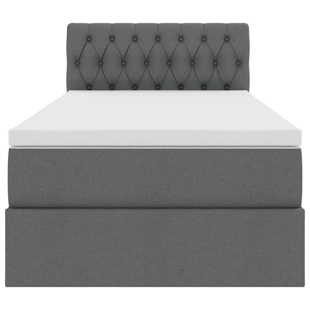 Opbergbed met matras Donkergrijs 100 x 200 cm Bewerkt hout