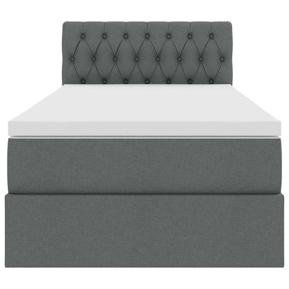 Opbergbed met matras Donkergrijs 100 x 200 cm Bewerkt hout