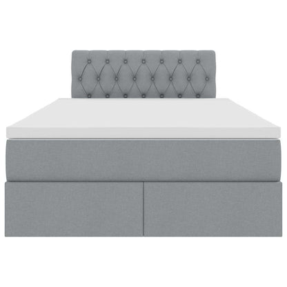Opbergbed met matras Lichtgrijs 120 x 190 cm Bewerkt hout