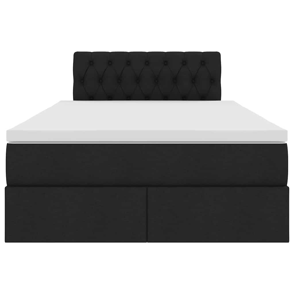 Opbergbed met matras met matras Zwart 120 x 190 cm Bewerkt hout