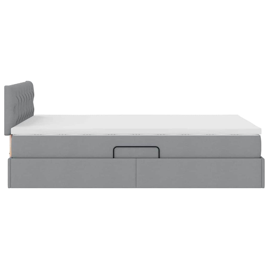 Opbergbed met matras Lichtgrijs 120 x 200 cm Bewerkt hout