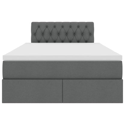 Opbergbed met matras Donkergrijs 120 x 200 cm Bewerkt hout