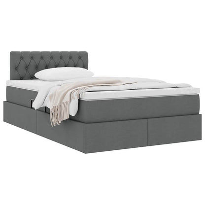 Opbergbed met matras Donkergrijs 120 x 200 cm Bewerkt hout