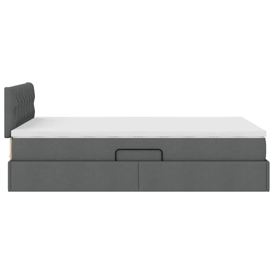 Opbergbed met matras Donkergrijs 120 x 200 cm Bewerkt hout