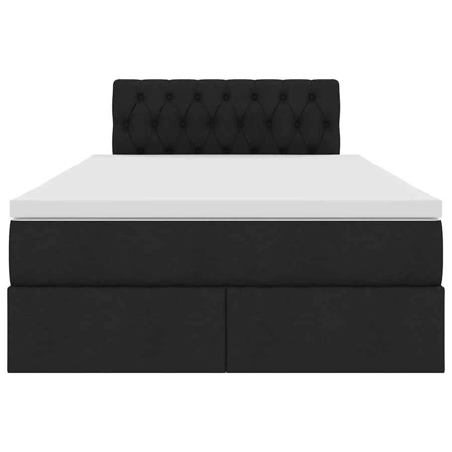 Opbergbed met matras met matras Zwart 120 x 200 cm Bewerkt hout