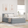 Opbergbed met matras Lichtgrijs 140 x 200 cm Bewerkt hout