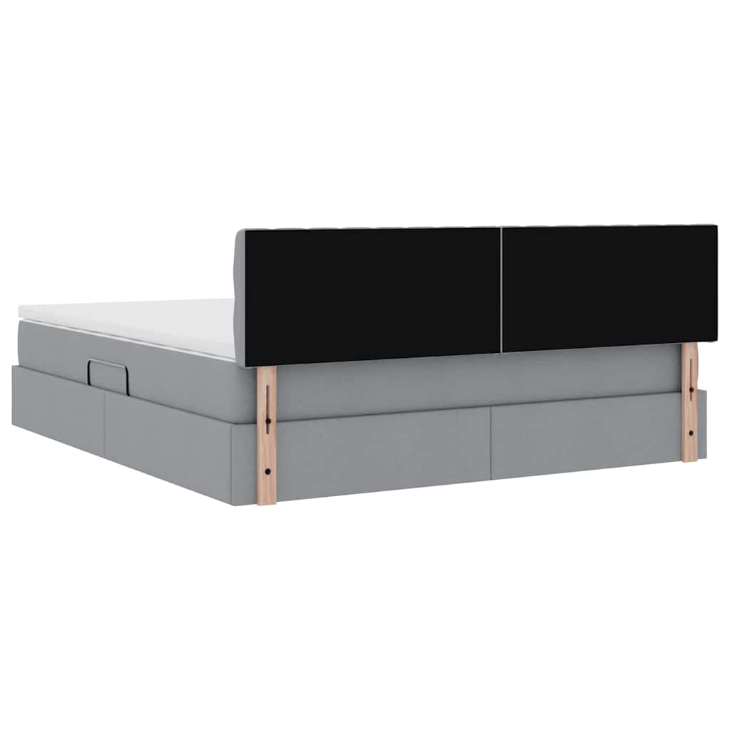 Opbergbed met matras Lichtgrijs 160 x 200 cm Bewerkt hout