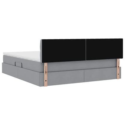 Opbergbed met matras Lichtgrijs 160 x 200 cm Bewerkt hout