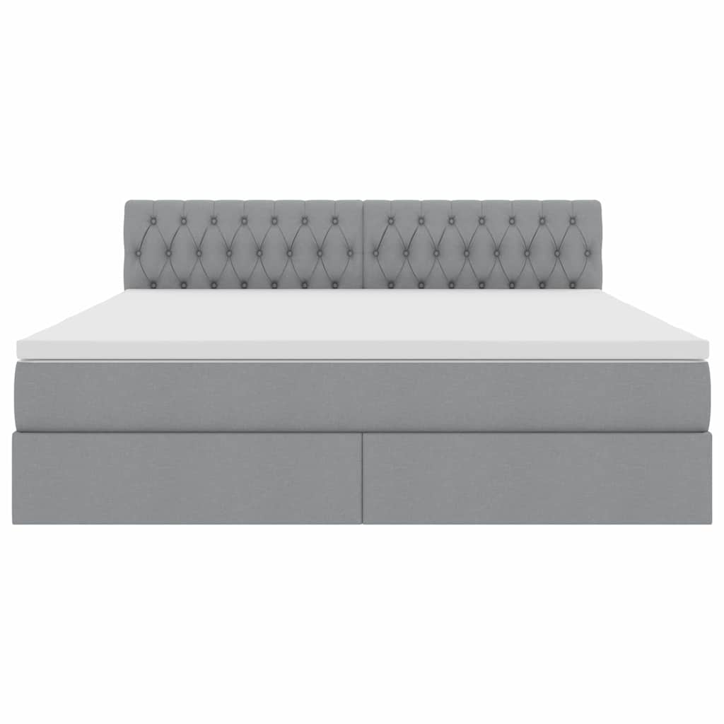 Opbergbed met matras Lichtgrijs 160 x 200 cm Bewerkt hout