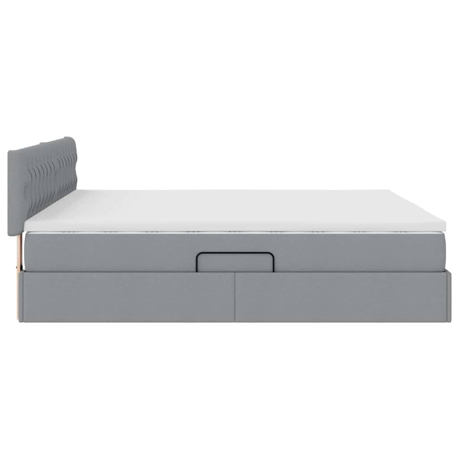 Opbergbed met matras Lichtgrijs 180 x 200 cm Bewerkt hout