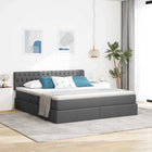 Opbergbed 180x200 cm donkergrijs bewerkt hout