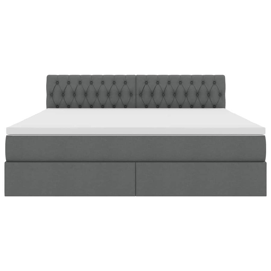 Opbergbed met matras Donkergrijs 180 x 200 cm Bewerkt hout