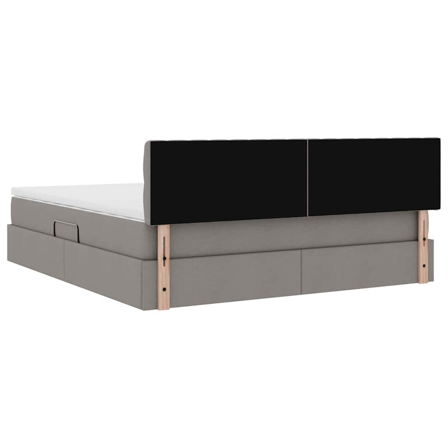 Opbergbed met matras met matras Taupe 180 x 200 cm Bewerkt hout
