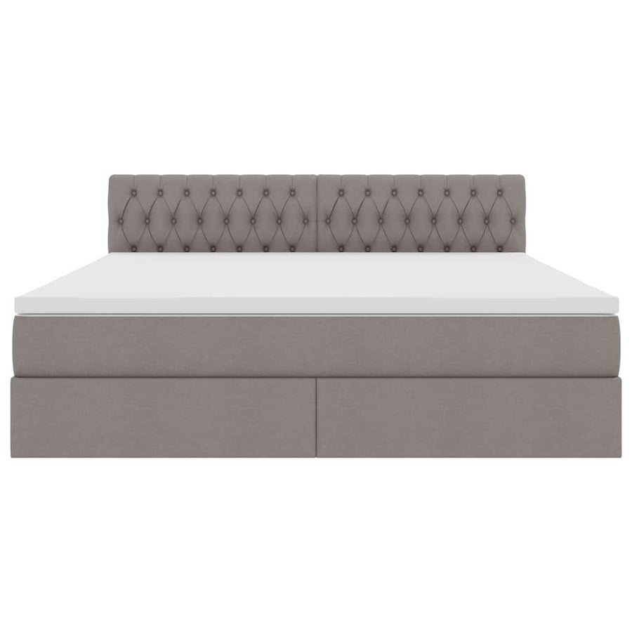 Opbergbed met matras met matras Taupe 180 x 200 cm Bewerkt hout