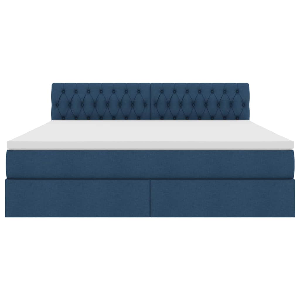 Opbergbed met matras met matras Blauw 180 x 200 cm Bewerkt hout