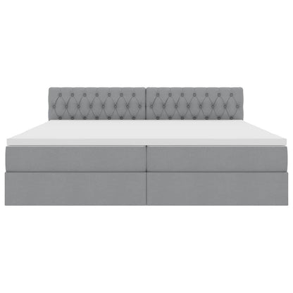 Opbergbed met matras Lichtgrijs 200 x 200 cm Bewerkt hout