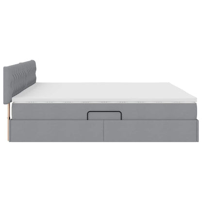 Opbergbed met matras Lichtgrijs 200 x 200 cm Bewerkt hout