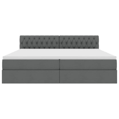Opbergbed met matras Donkergrijs 200 x 200 cm Bewerkt hout