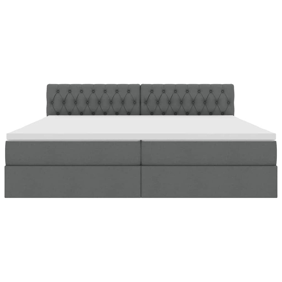Opbergbed met matras Donkergrijs 200 x 200 cm Bewerkt hout